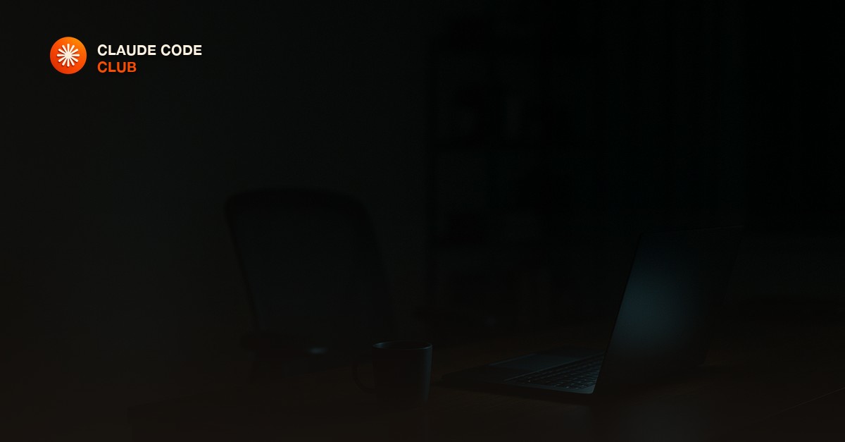 A dim home office at night lit only by a laptop screen, an empty coffee mug beside the keyboard, a desk chair pushed back and no one sitting in it.