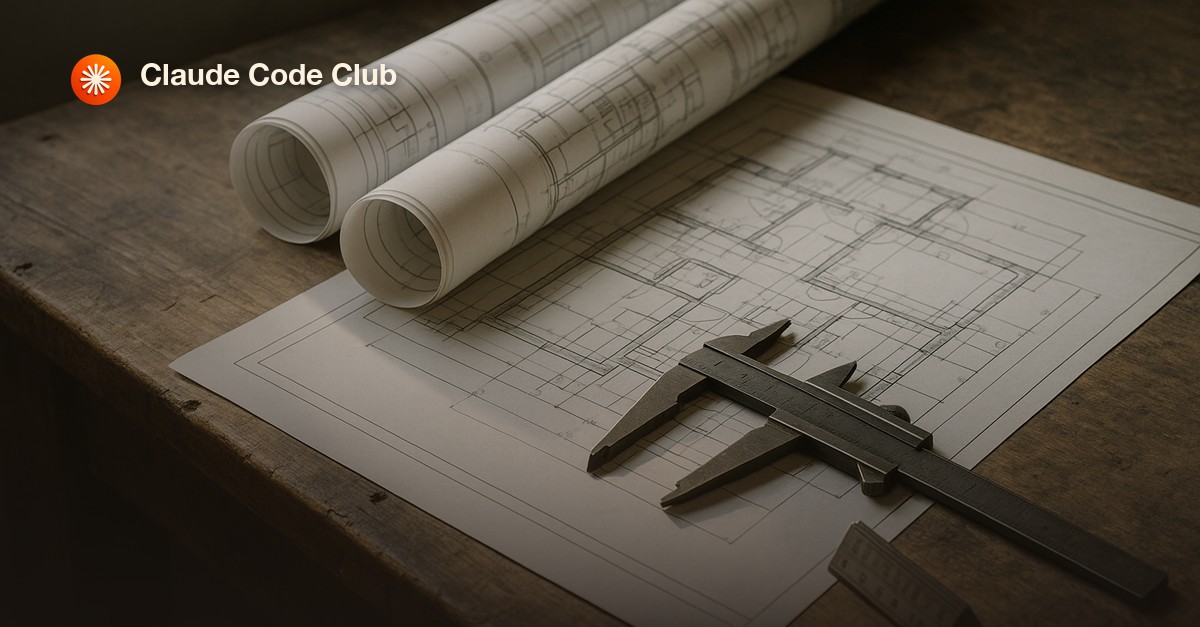 A tape measure and rolled blueprint beside a laptop on a workbench