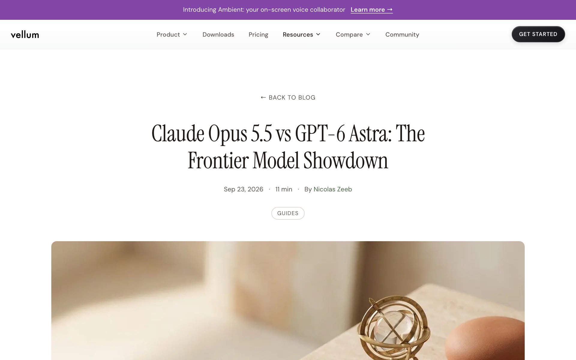 Vellum's comparison article of Claude Opus 5.5 and GPT-6 Astra
