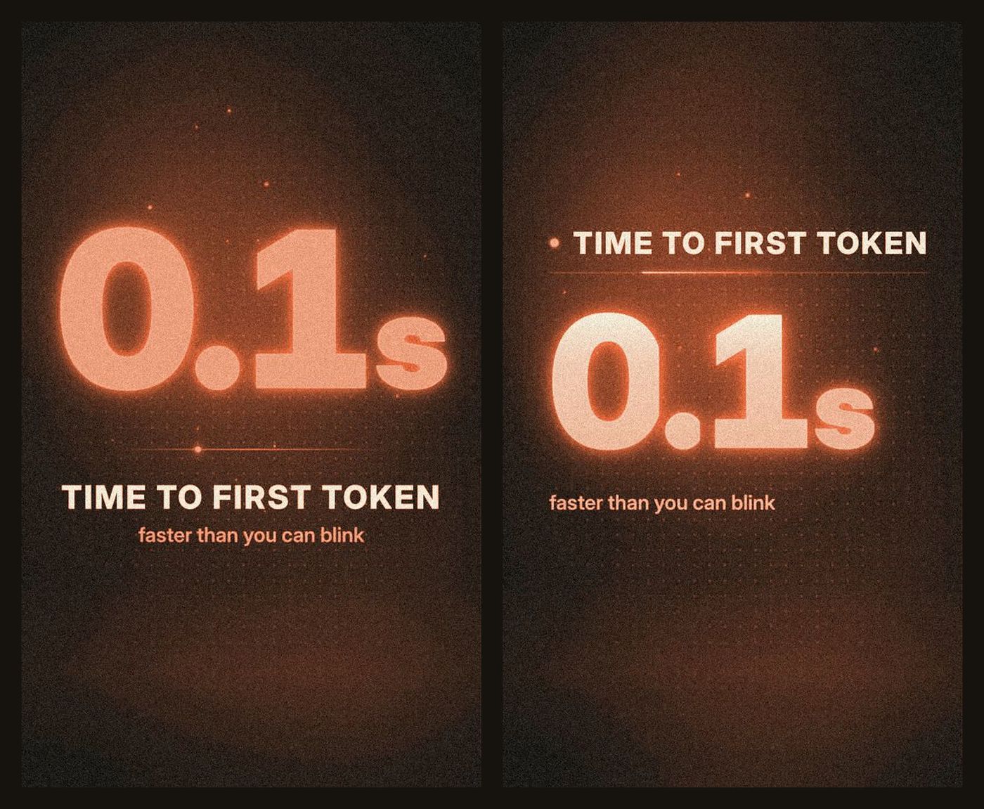 The same big-number graphic twice: a first build on the left and the polished version on the right with a bigger number and clearer label