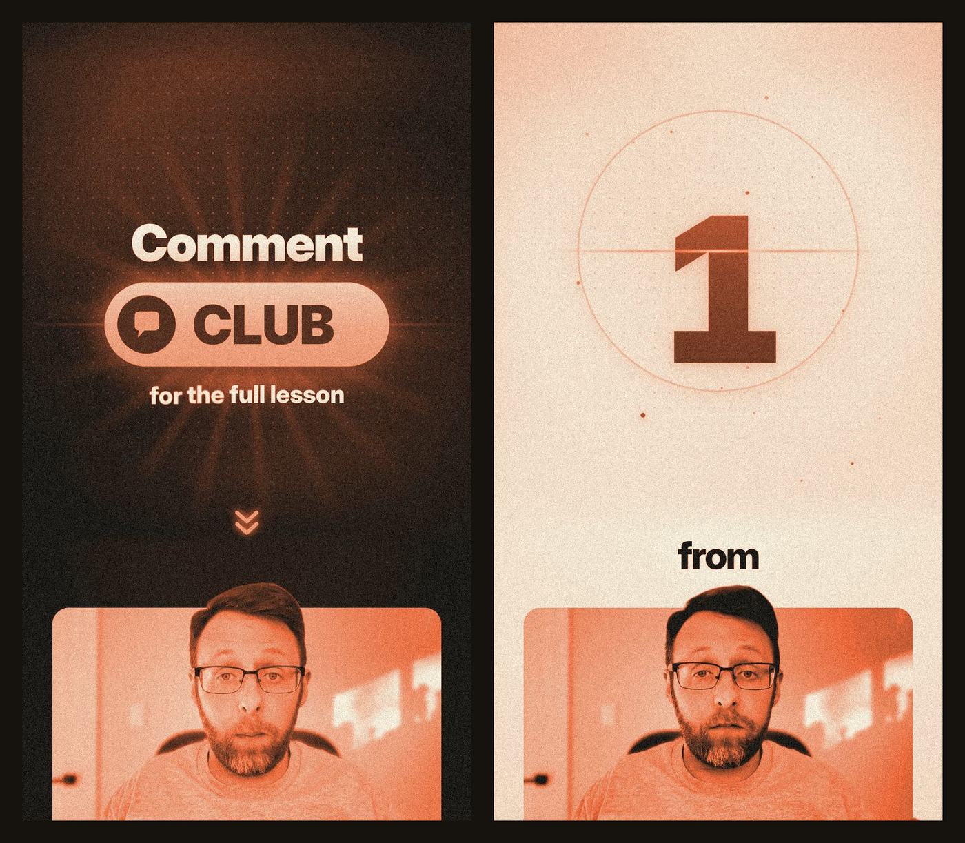 Two frames side by side: a dark ending frame and a light paper frame from the middle of a short